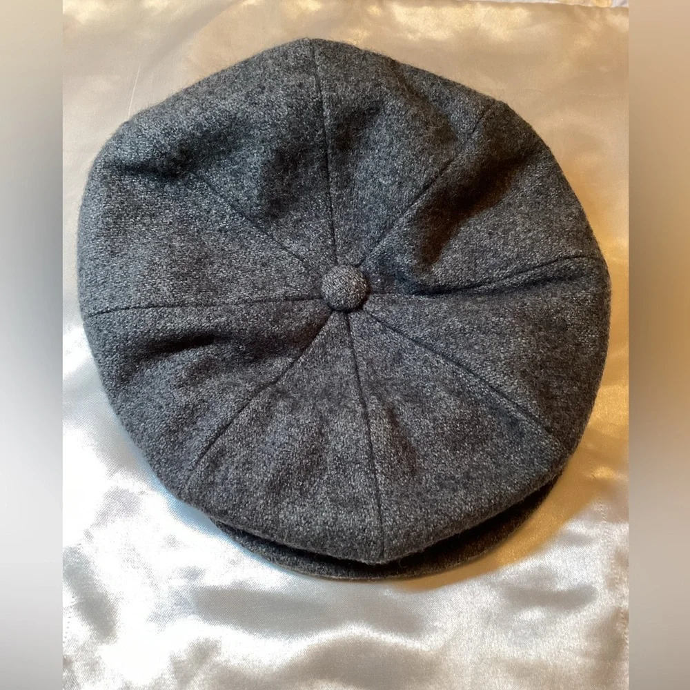 Gray Wool Newsboy Cap Made in Italy - Picture 1 of 7